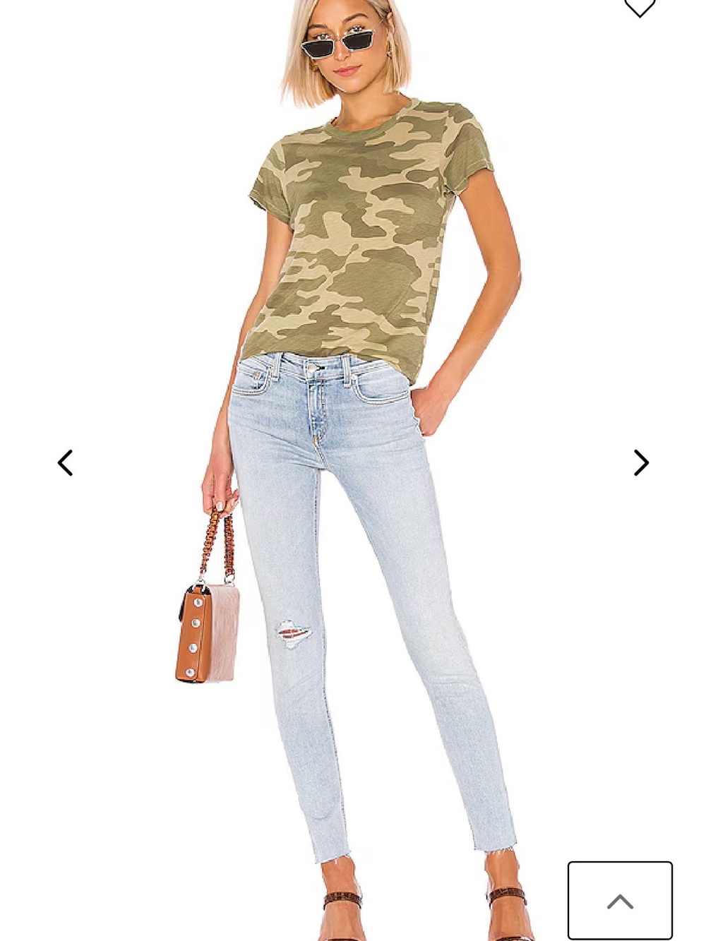 NWT Rag & Bone Camo Short Sleeve Tee - Olive Green (Army) 2XS